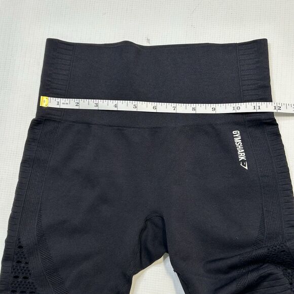 Gymshark Black Leggings Cut Out Moto Motorcycle Womens XS 18” Inseam Crop Length - Picture 6 of 10